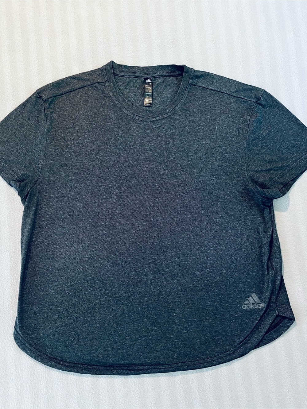 adidas Women’s Dark Heather Gray Short Sleeve Crew Tee